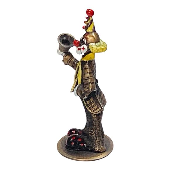 Pewter Clown Happy Chappies Hand Painted Mark Models Ring A Ding Ron England 3in - Picture 3 of 6
